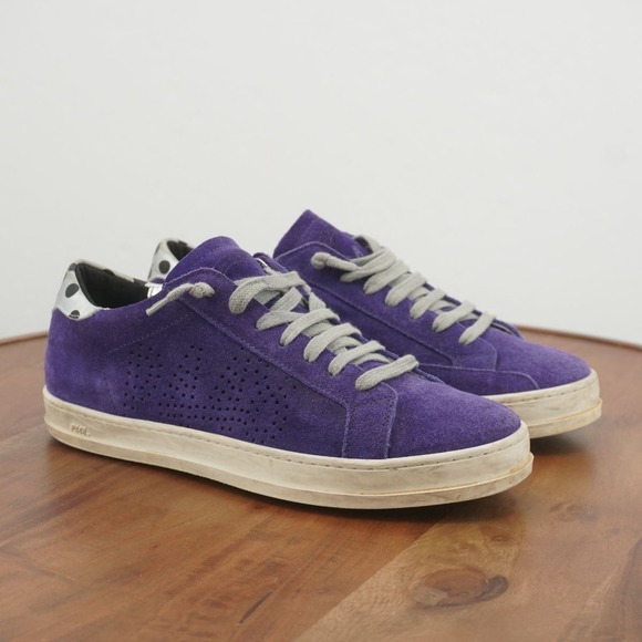P448 Shoes - P448 Womens Jack Sneakers Purple Suede Polka Dot Size 38 EU - 7.5 US